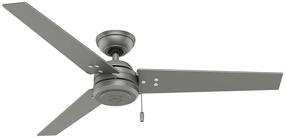 img 4 attached to ⚙️ Hunter Fan Company 59262 Cassius 52' 3 Blade Ceiling Fan - Indoor/Outdoor, Matte Silver Finish, with Light Kit