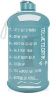 🚰 toofeel 1 gallon sports water bottle - dishwasher safe, reusable, motivational time marker, wide mouth water jug - ideal for gym, fitness, athletic - bpa free, leak-proof canteen logo