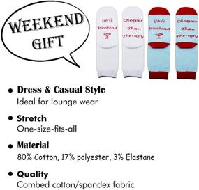 img 3 attached to 🎁 TSOTMO 2 Pairs Girl Weekend Cheaper Than Therapy Socks: Perfect Bachelorette Party and Bridesmaid Gift