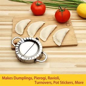 img 2 attached to 🥟 Top-rated Utensils Ravioli Mold: Commercial Pierogi Maker & Empanada Press with Stainless Steel Dumpling Wrappers & Pastry Dough Cutter - Essential Kitchen Aid Baking Tools (L-DIA. 4 3/4 inch)