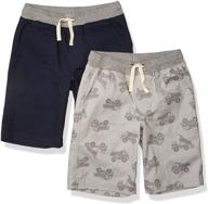 🩳 comfort and style: amazon essentials boys' pull-on woven shorts logo