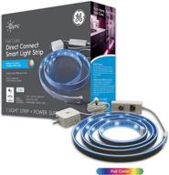 🌈 ge cync smart full color led light strip 80-inches: bluetooth/wi-fi enabled, google home + alexa compatible: no hub needed! (packaging may vary) logo