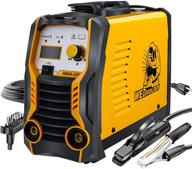 high-performance dual voltage mini mma welder with digital display - 200amp arc stick welding machine - igbt technology - lcd screen - electrode holder work clamp - input power adapter included logo