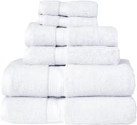 🛁 luxurious 6pc monaco white egyptian cotton solid towel set - superior quality! logo