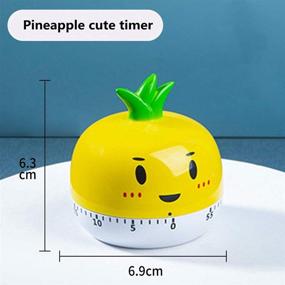 img 2 attached to 🍍 Cute Yellow Pineapple Vegetable Timer - Battery-Free 60-Minute Mechanical Kitchen Timer Clock with Loud Alarm - Mini Size Manual Timer