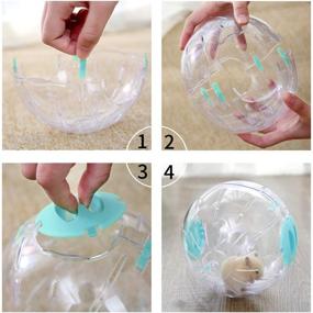 img 1 attached to WishLotus Hamster Exercise Ball - 5.51 Inch Transparent Running Hamster Wheel, Plastic Cute Mini Ball for Dwarf Hamsters. Helps Relieve Boredom and Boost Activity!