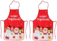 🎅 2 пакета рождественской фартука: праздничное украшение на тему санта-клауса/лосей/снеговика для праздничной кухни - идеально подходит для рождественского ужина, готовки, выпечки, рукоделия, уборки дома. логотип