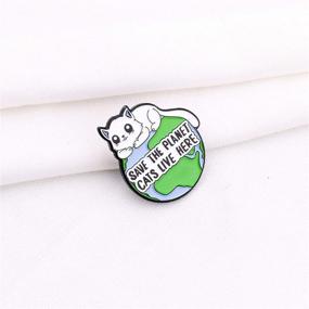 img 3 attached to Protect the Planet - Cat Pin & Live Here Badge: A Stylish Enamel Brooch to Safeguard Animal Homes