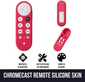 img 3 attached to Wasserstein Silicone Skin Compatible With Chromecast With Google TV Remote Control - Protective Cover For Your Remote Control (Red)