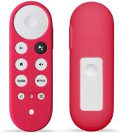 wasserstein silicone skin compatible with chromecast with google tv remote control - protective cover for your remote control (red) logo