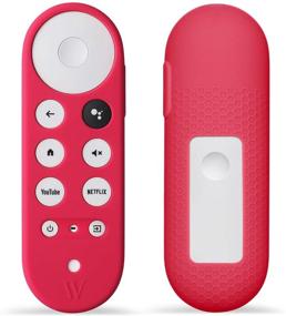 img 4 attached to Wasserstein Silicone Skin Compatible With Chromecast With Google TV Remote Control - Protective Cover For Your Remote Control (Red)