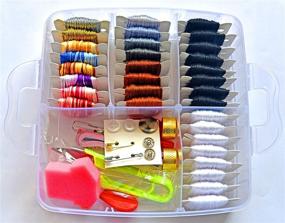 img 1 attached to 🧵 Complete 188-Piece Embroidery Floss Set: Cross Stitch Threads, Bracelet String, Box, Bobbins, and Kits