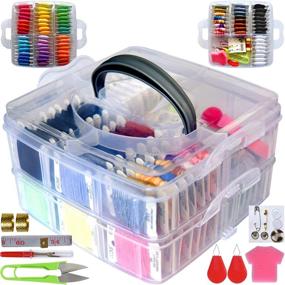 img 4 attached to 🧵 Complete 188-Piece Embroidery Floss Set: Cross Stitch Threads, Bracelet String, Box, Bobbins, and Kits