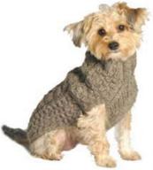 🐶 cozy-up your canine companion with chilly dog cable dog sweater in small size, elegant grey shade logo