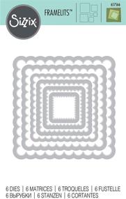 img 3 attached to Sizzix Framelits Die Set - 6/PK Square Scallop Shapes