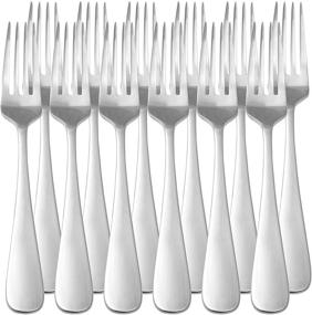 img 1 attached to Premium Quality Amazon Basics Stainless Steel Dinner Forks - Pack of 12, Round Edge Design