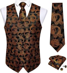img 4 attached to 🎩 Paisley Waistcoat Cufflinks - Stylish Men's Accessories for Formal Events