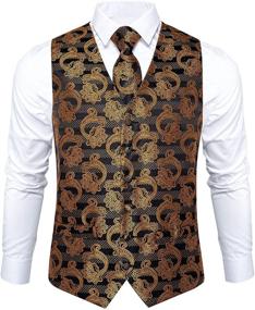 img 3 attached to 🎩 Paisley Waistcoat Cufflinks - Stylish Men's Accessories for Formal Events