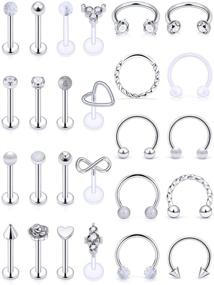 img 4 attached to 🌟 Stylish Stainless Horseshoe Cartilage Earrings: Classy Women's Piercing Jewelry