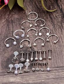 img 1 attached to 🌟 Stylish Stainless Horseshoe Cartilage Earrings: Classy Women's Piercing Jewelry