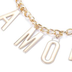img 1 attached to Nicute Layered Letters Fashion Jewelry