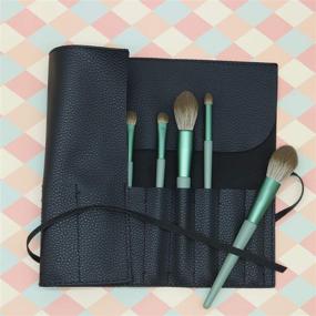 img 3 attached to 🧳 Portable Makeup Brush Holder Organizer, Rolling Case Pouch for Brushes, Cosmetic Bag for Travel, Brush Storage Pouch Case in PU Leather with Belt Strap