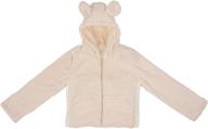 zoovaa children's weighted sensory sherpa hoodie - soft fleece hooded jacket with bear ears for kids (medium) logo