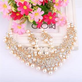 img 2 attached to EVER FAITH Simulated Necklace Gold Tone Women's Jewelry for Jewelry Sets