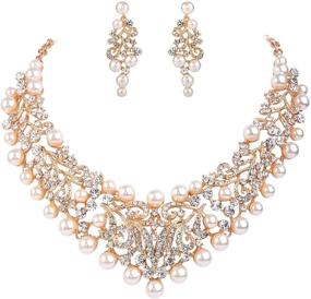 img 4 attached to EVER FAITH Simulated Necklace Gold Tone Women's Jewelry for Jewelry Sets