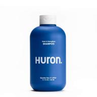 🧼 huron - укрепляющий шампунь для мужчин. увлажняющее и питательное очищающее средство для волос. способствует крепким, плотным и здоровым волосам. свежий аромат. без сульфатов, 100% веганский и не тестировался на животных. 12 унций. логотип