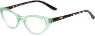 the cat's meow colorful ladies cat eye reading glasses: 1950s vintage full frame readers for women + 1.50 teal green - includes microfiber cleaning carrying pouch logo