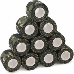 img 1 attached to 🔫 DROK Self-Adhesive Camo Bandage Tape with Cohesive Flexible Reusable Wrap for Outdoor Hunting: ACU, Desert, Forest Camo - 10 Roll Set, 2 Inches x 4.92 Yard (14.76 ft)