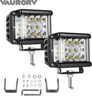 🚛 vaurorv off-road led pods lights - 2pcs 4'' 160w dual side triple row led work light bar with spot flood combo beam for trucks tractor atv utv suv boat logo