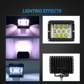 img 2 attached to 🚛 VAURORV Off-Road LED Pods Lights - 2PCS 4'' 160W Dual Side Triple Row LED Work Light Bar with Spot Flood Combo Beam for Trucks Tractor ATV UTV SUV Boat