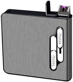 img 4 attached to Black Dual Arc Lighter Cigarette Case - Rechargeable 2 in 1 Portable Windproof USB Lighters