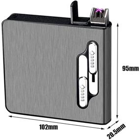 img 1 attached to Black Dual Arc Lighter Cigarette Case - Rechargeable 2 in 1 Portable Windproof USB Lighters
