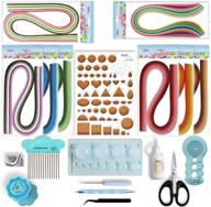 juya paper quilling kit - blue tools set with 960 strips, board mould, crimper, coach comb (paper width 3mm) - includes glue logo