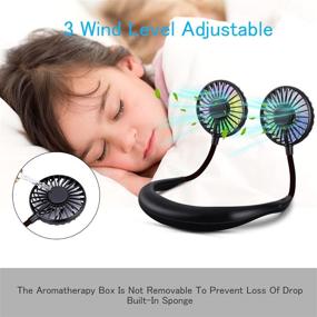 img 1 attached to Stay Cool Anywhere with XINBAOHONG Portable USB Rechargeable LED Neck Fan - Black