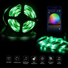 img 3 attached to 🌈 XUNATA LED Strip Lights, 16.4ft WiFi Smart Phone Controlled Waterproof IP65 RGBWW Light Strip Kit 5050 LED Lights, Compatible with Android and iOS Systems, Alexa, Google Assistant