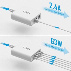 img 1 attached to 🔌 Зарядное устройство Bototek USB C PD Charger: 63W 5-портовая настольная зарядная станция с поддержкой Power Delivery 45W - совместимо с iPhone 11 Pro Max, iPad Pro, MacBook Pro Air, Galaxy S20 S10 S9 (белый)