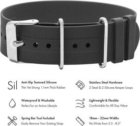 img 3 attached to 🕺 Men's Watches: Benchmark Straps Silicone Rubber Watchbands