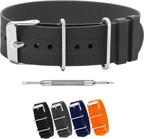 img 4 attached to 🕺 Men's Watches: Benchmark Straps Silicone Rubber Watchbands