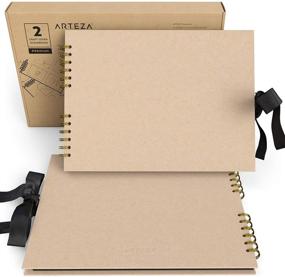 img 2 attached to Arteza Scrapbook Set: Kraft Cover, 8.5x11 inches, 40 Black Pages - Ideal for DIY Crafts, Guest Books, Travel, Gifts