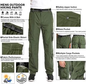 img 1 attached to Ultimate Outdoor Adventure: linlon Men's 🏞️ Quick Drying Hiking Cargo Pants with 8 Pockets