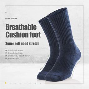 img 3 attached to Combed Cotton Moisture Wicking Performance Training Hiking Cushion Crew Socks for Women in Sox Town