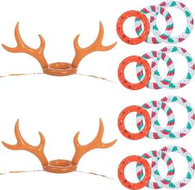 img 3 attached to 🎅 Inflatable Reindeer Antler Toss Game: Christmas Party Fun for All with JOYIN 2 Sets - Ring Toss Game & Party Supplies!