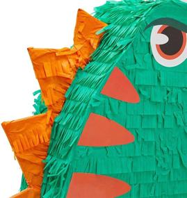 img 1 attached to Dino-mite Pinata Party Pack: Giant Dinosaur Pinata Set with 🦖 Blindfold and Stick (14 x 20 x 5.5 In, 3 Pieces)