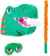 dino-mite pinata party pack: giant dinosaur pinata set with 🦖 blindfold and stick (14 x 20 x 5.5 in, 3 pieces) logo