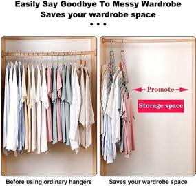 img 3 attached to 👕 6-Pack Multifunctional Closet Organizer Hangers with 9 Holes - Space-Saving Storage Solution for Wardrobe, Heavy Clothes, Shirts, Pants, Dresses, Coats