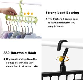 img 1 attached to 👕 6-Pack Multifunctional Closet Organizer Hangers with 9 Holes - Space-Saving Storage Solution for Wardrobe, Heavy Clothes, Shirts, Pants, Dresses, Coats